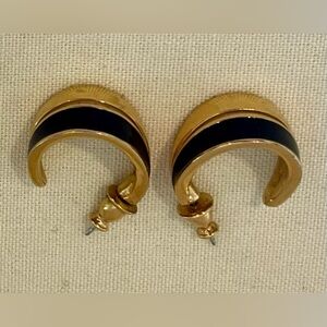 Monet Hoop Earrings- Half Gold/Half Black